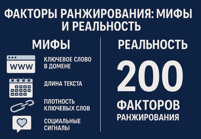 200 факторов ранжирования: мифы и реальность
